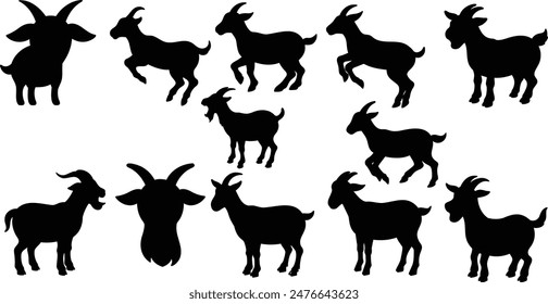 Goat  silhouette designs , animal vector design