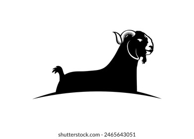 Goat silhouette for Eid al-Adha Mubarak background design template
