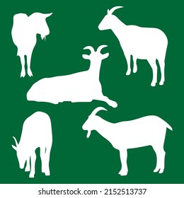 Goat silhouette hand drawn vector illustration