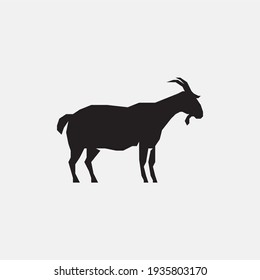 Goat silhouette icon. Goat logo.