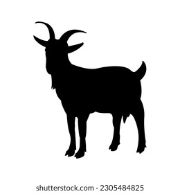 Símbolo de icono de la silueta de la cabra logo diseño negro ilustración vectorial