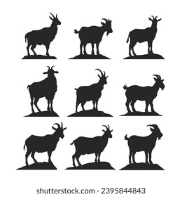 Goat silhouette icon symbol logo black design vector illustration