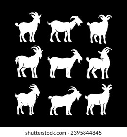 Goat silhouette icon symbol logo black design vector illustration