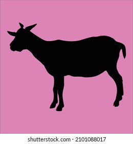 Goat Silhouette, goat Icon, vector illustration