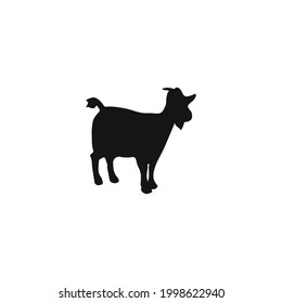 goat silhouette icon vector on a white background