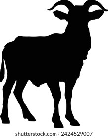 Goat Silhouette illustration Vector White Background