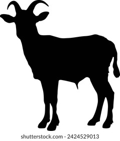 Goat Silhouette illustration Vector White Background