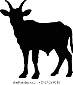 Goat Silhouette illustration Vector White Background