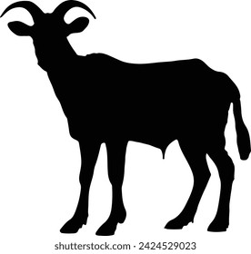 Goat Silhouette illustration Vector White Background