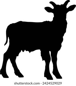 Goat Silhouette illustration Vector White Background