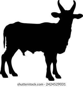 Goat Silhouette illustration Vector White Background