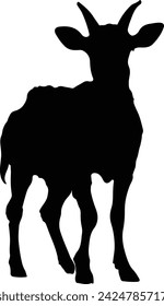 Goat Silhouette illustration Vector White Background