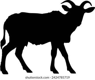 Goat Silhouette illustration Vector White Background