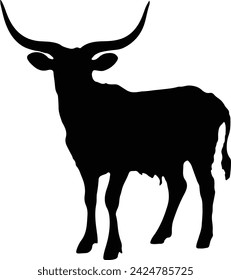 Goat Silhouette illustration Vector White Background