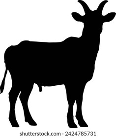 Goat Silhouette illustration Vector White Background