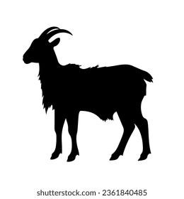 goat silhouette isolated on white vector illustration