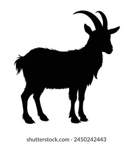 goat silhouette isolated on white