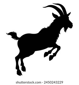 goat silhouette isolated on white