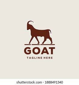 Ilustración del vector de diseño del logotipo de la silueta de la cabra 