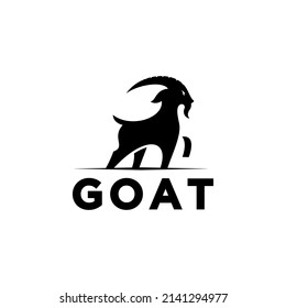 goat silhouette logo standing lifting one leg