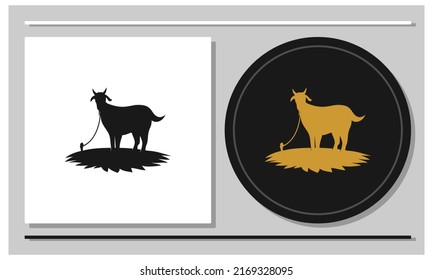 Goat silhouette logo tied for Eid al-Adha