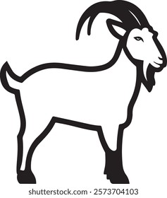 Goat Silhouette Logo Vector ,Silhouette of a goat side view