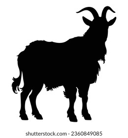 A Goat Silhouette on White Background.