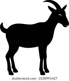 Goat silhouette on white background