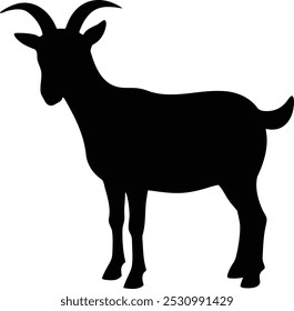 Goat silhouette on white background
