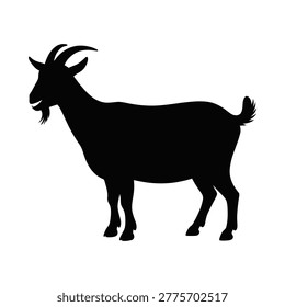 Goat silhouette on a white background side view
