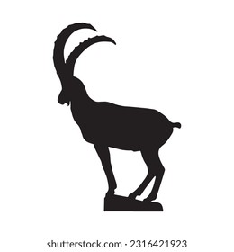 goat silhouette set collection isolated black on white background vector illustration