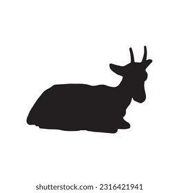 goat silhouette set collection isolated black on white background vector illustration
