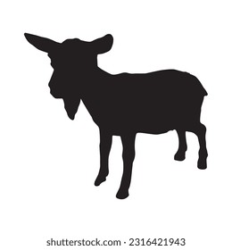 goat silhouette set collection isolated black on white background vector illustration