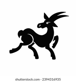 goat silhouette, symbol, vector illustration eps 10