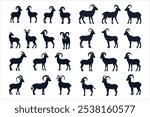 "Goat Silhouette Vector for Farm Designs,"
