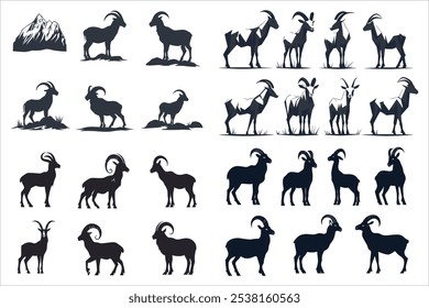 "Goat Silhouette Vector for Farm Designs,"
