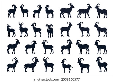 "Goat Silhouette Vector for Farm Designs,"
