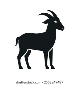goat silhouette vector icon on a white background