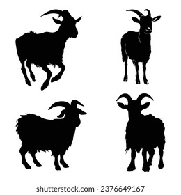 Goat Silhouette. Goat Vector Illustration.