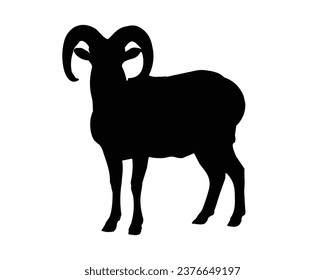 Goat Silhouette. Goat Vector Illustration.