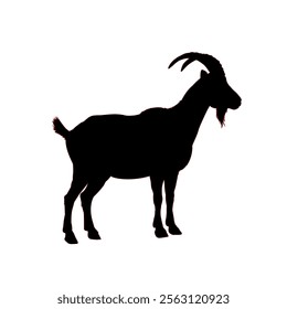 goat silhouette - vector illustration