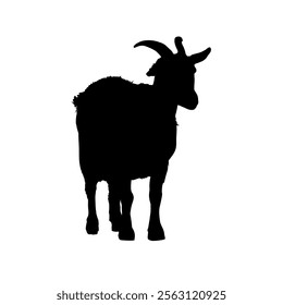 goat silhouette - vector illustration