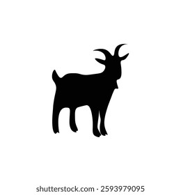 Goat  silhouette with  vector of illustration