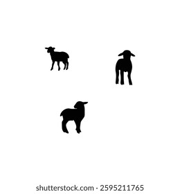 Goat and  silhouette with vector of illustration