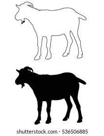 Goat silhouette, vector illustration