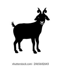 goat silhouette vector illustration. Eid al-Adha Mubarak Bakrid festival