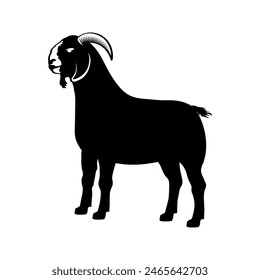 goat silhouette vector illustration. Eid al-Adha Mubarak Bakrid festival