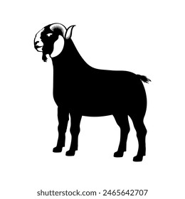 goat silhouette vector illustration. Eid al-Adha Mubarak Bakrid festival