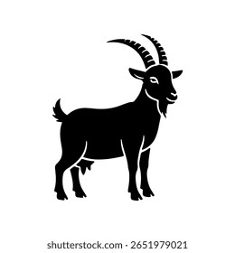 Goat silhouette vector illustration Free Vector