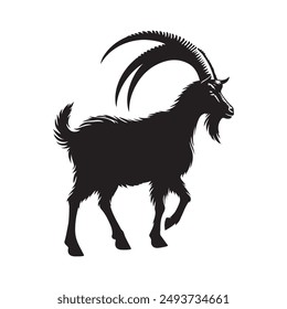 Goat silhouette vector illustration template